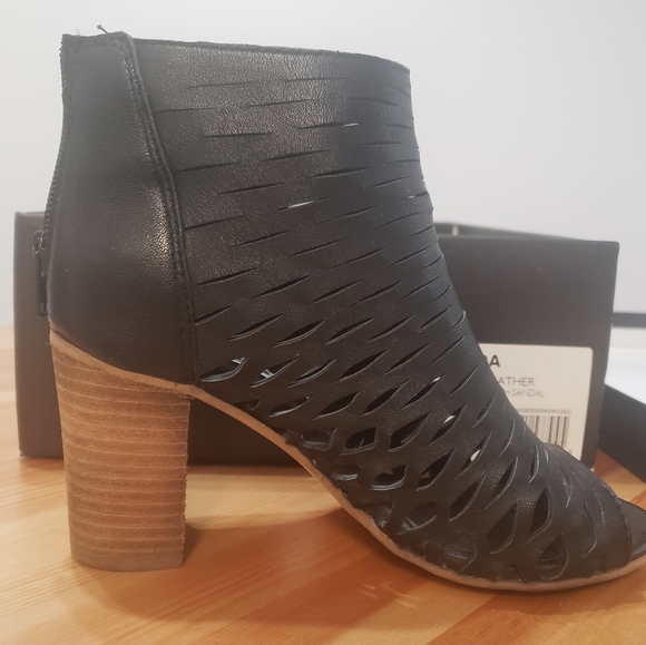 Dune London leather black bootie sandals black size 36 in excellent condition - Picture 4 of 6